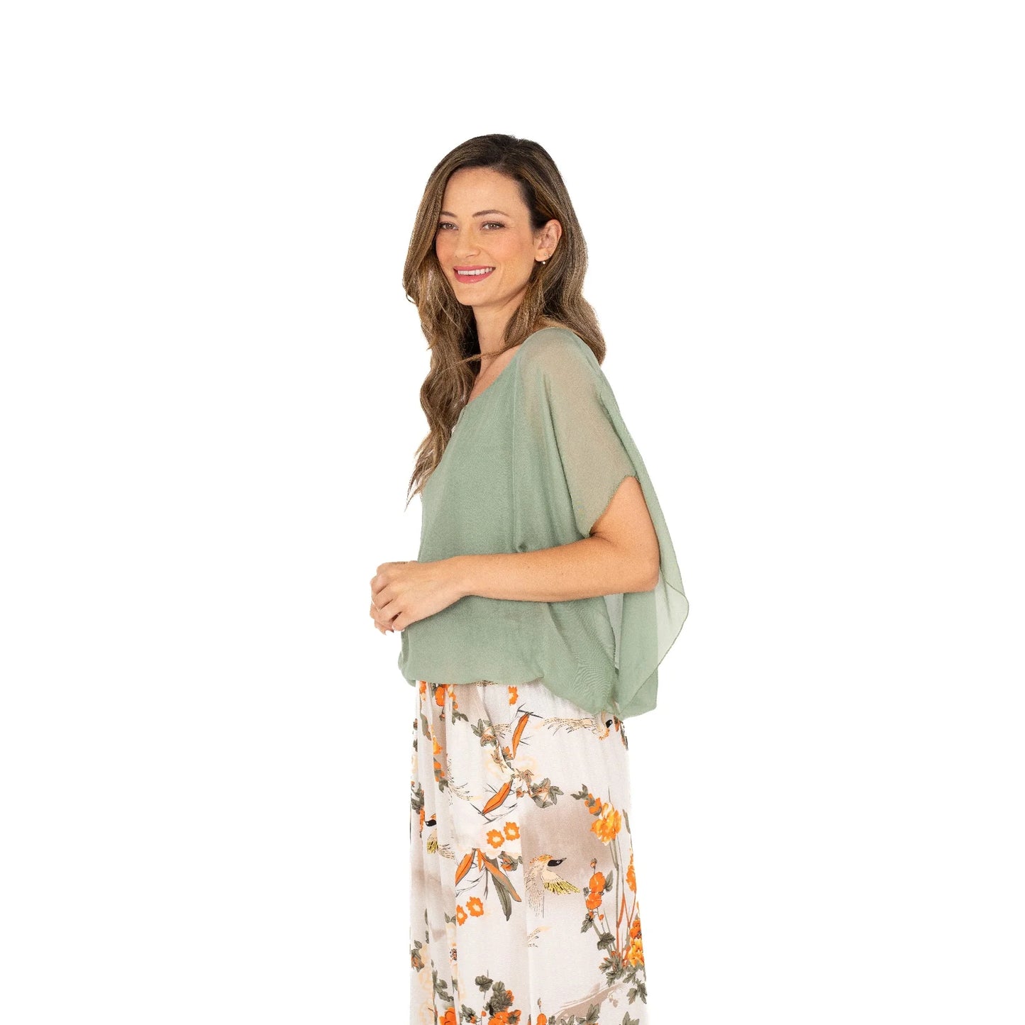 Made in Italy | Cruise Woven Top | Tea