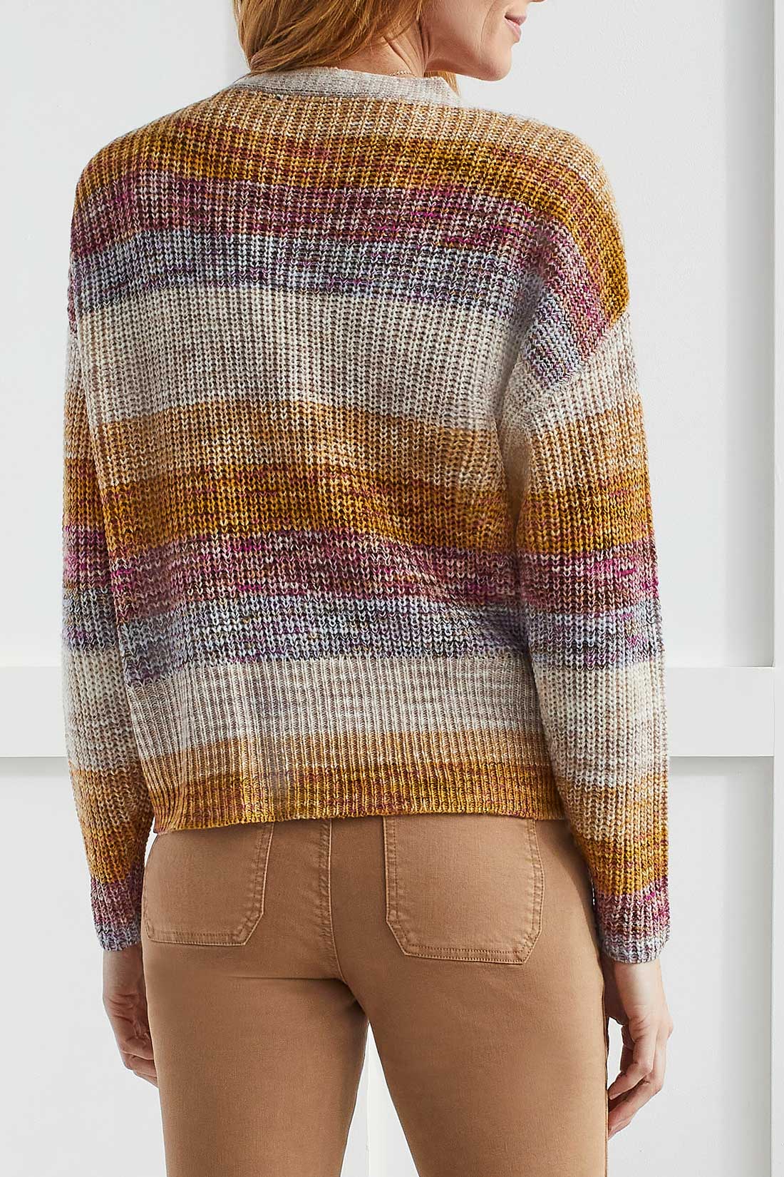 Tribal- Striped Cardigan- Marigold