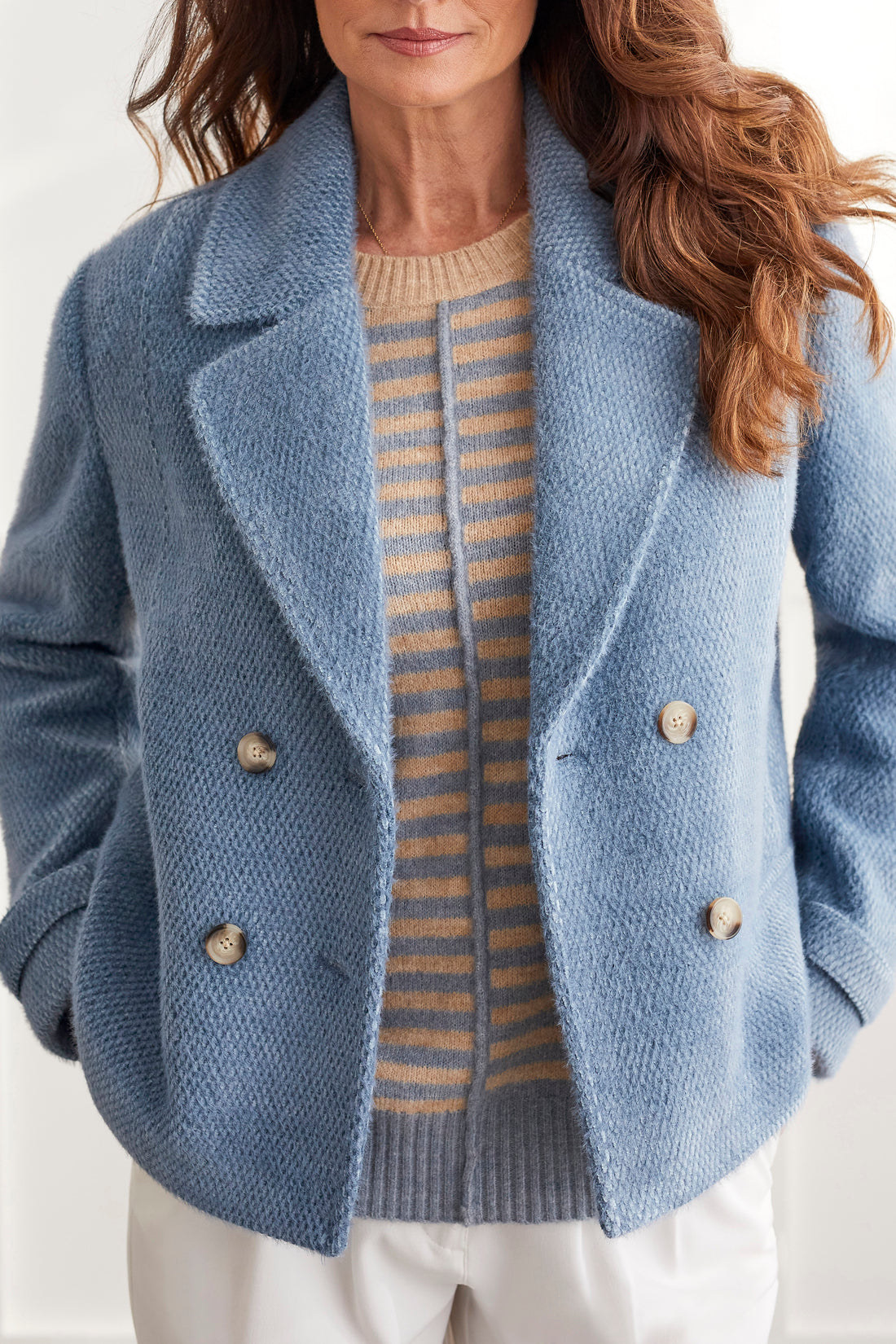 Tribal- Double Breasted Jacket- Blue