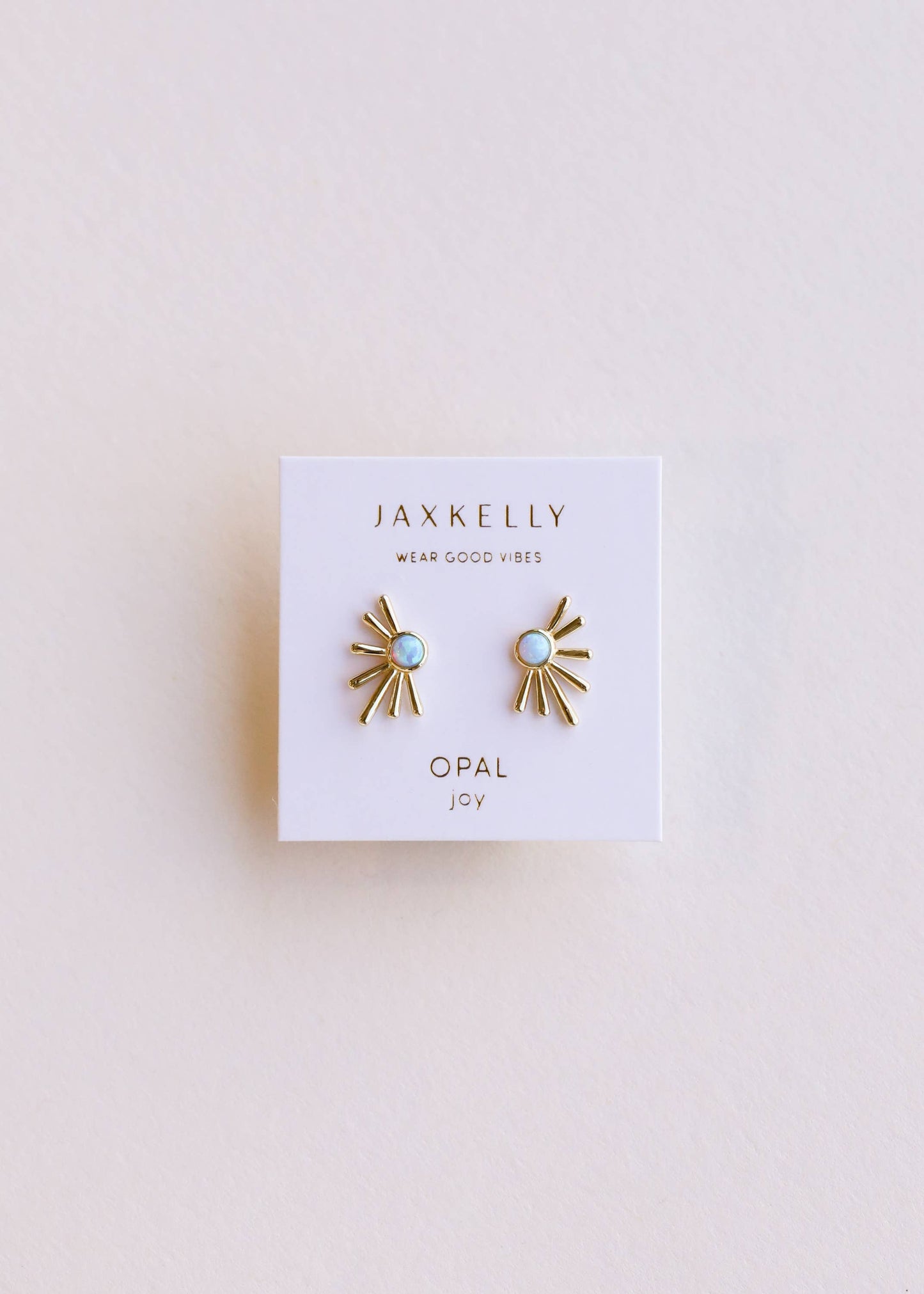 JaxKelly | Sun Ray Fire Opal Gold Earrings
