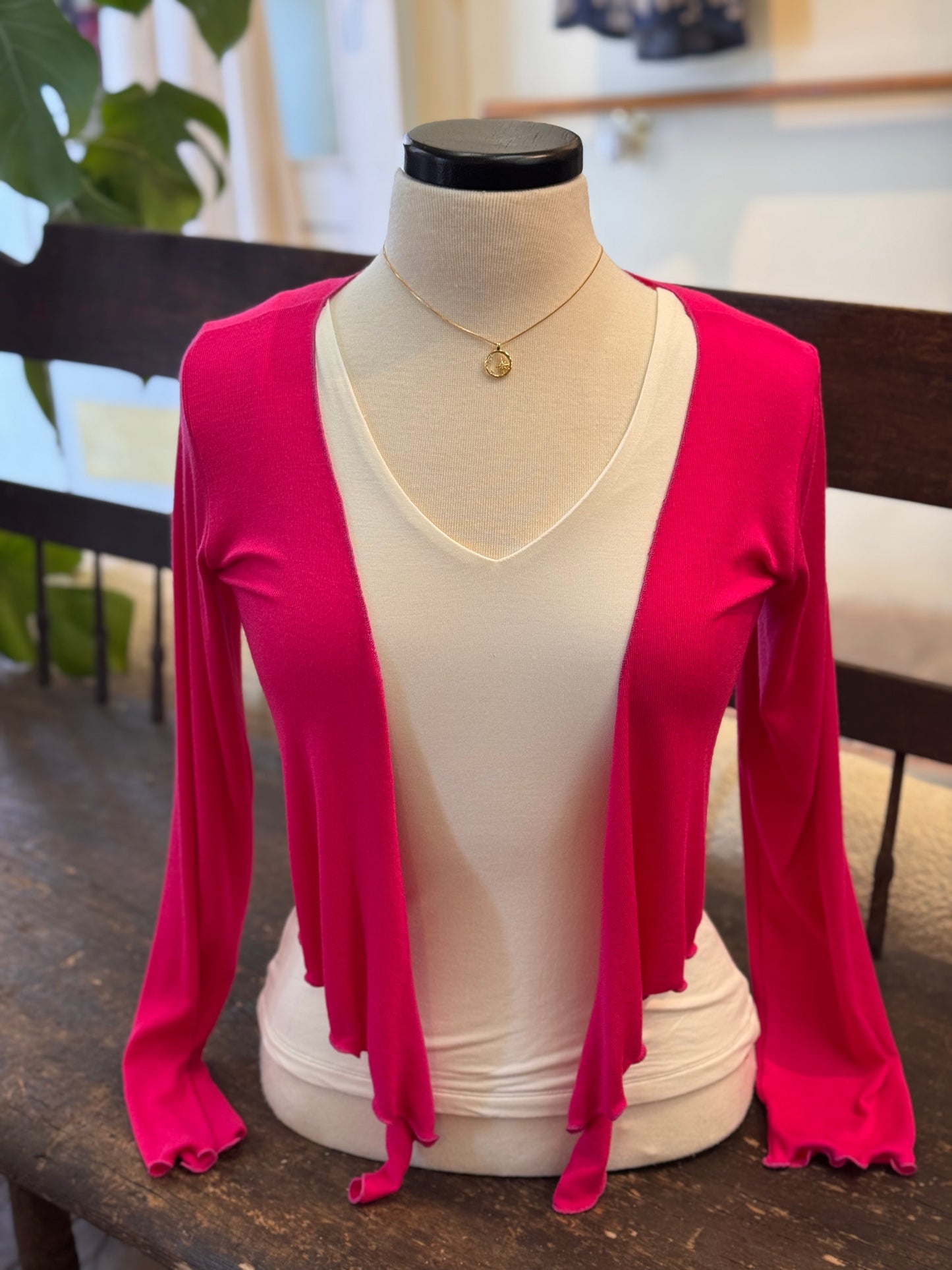 Bucko | Sweater Knit Shrug | Hot Pink