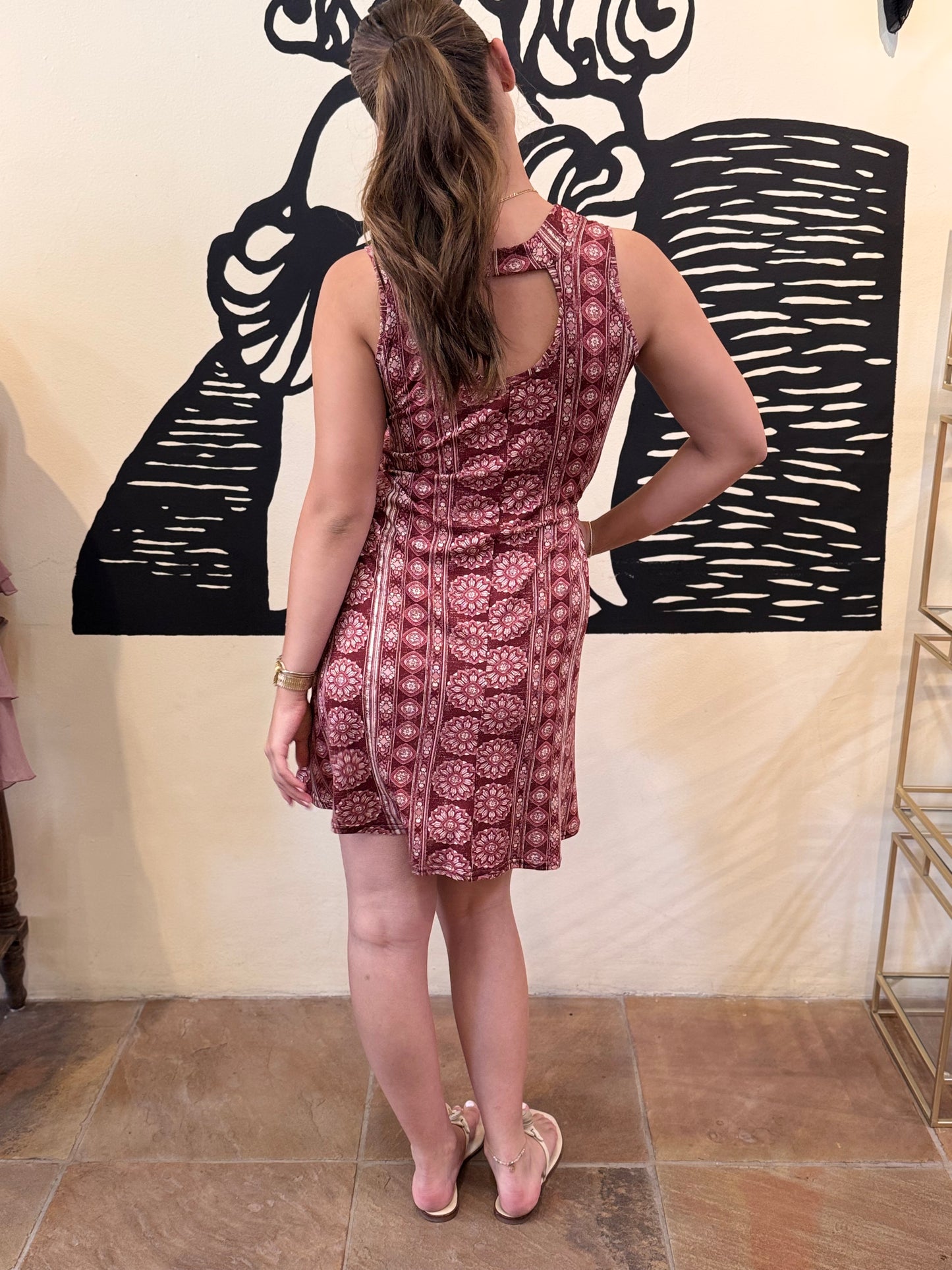 Bucko | Keyhole Dress | Wine Geo