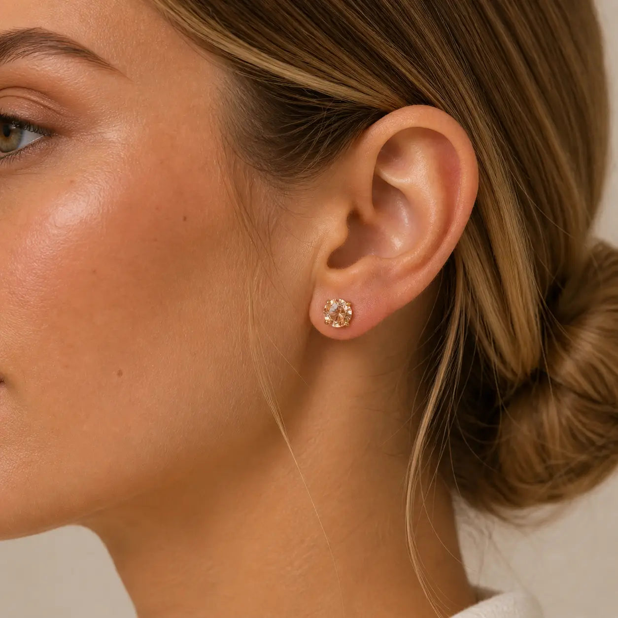JaxKelly | Round CZ Gold Earrings