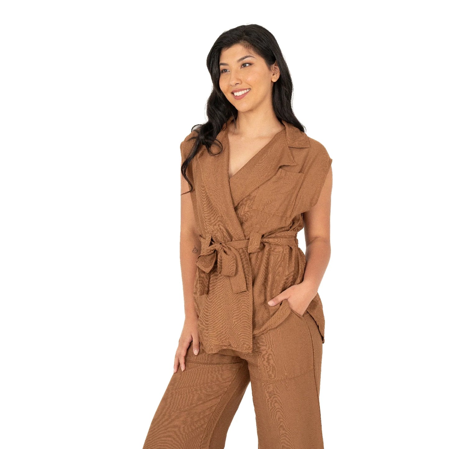 Made in Italy | Sleeveless Jacket | Hazelnut