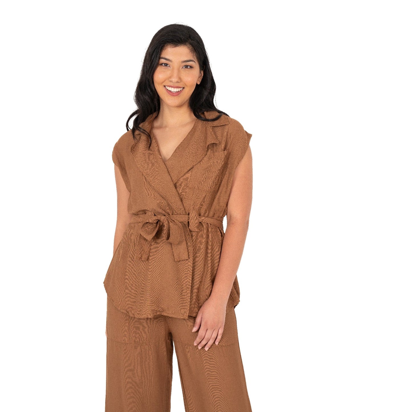 Made in Italy | Sleeveless Jacket | Hazelnut