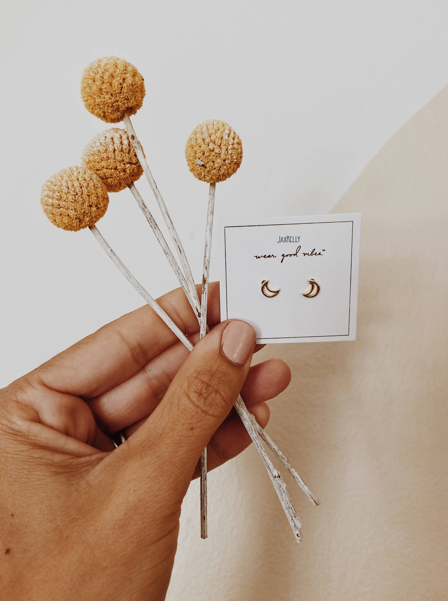 JaxKelly | Minimalist Moon Gold Earrings