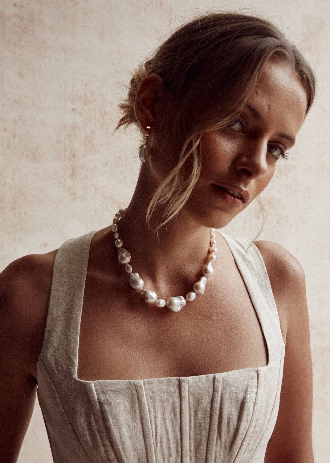 Dove Grey | Asher Baroque Pearl Necklace