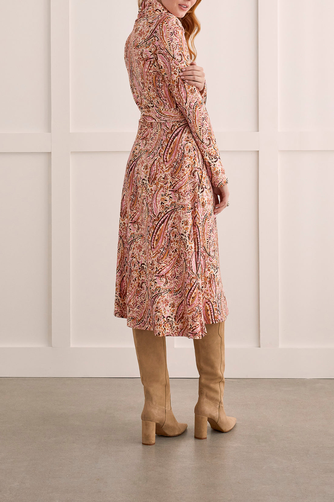 Tribal- Turtle Neck Dress- Rose