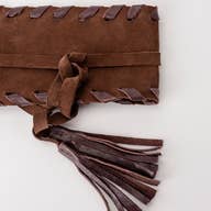 Juan Jo Gallery- Suede Wrap Belt Boho Style- Dark Brown