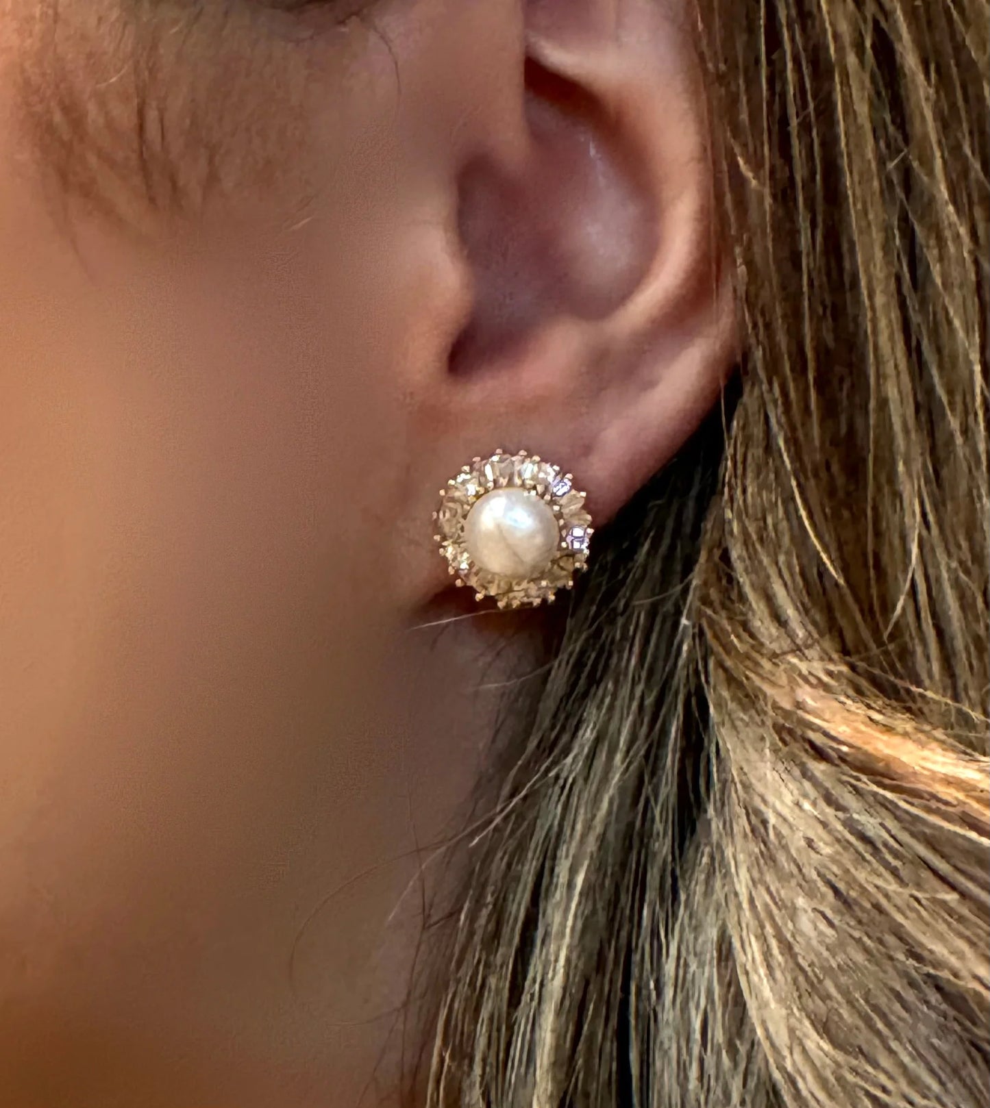 Athena | 18k Gold Fill Pearl & CZ Post