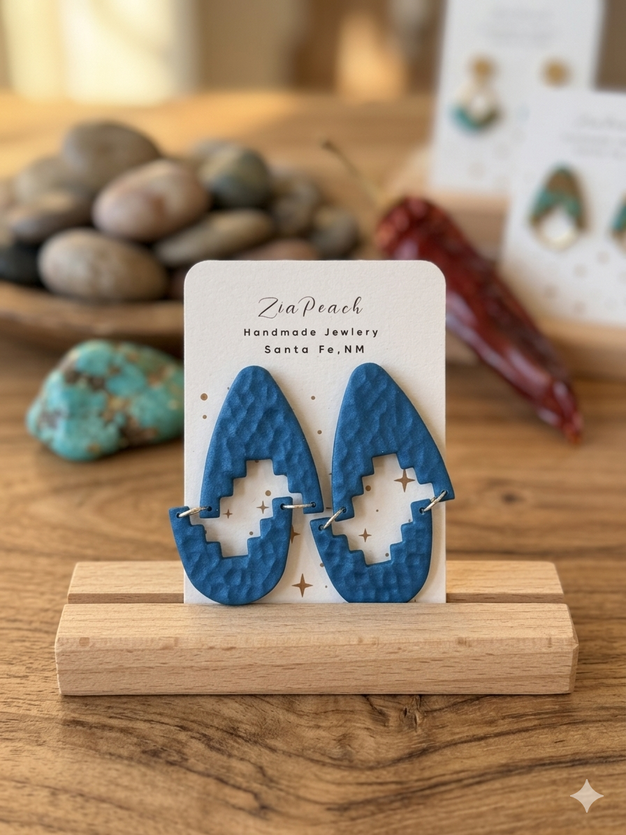 ZiaPeach | Teal Aztecs Cutout Earrings