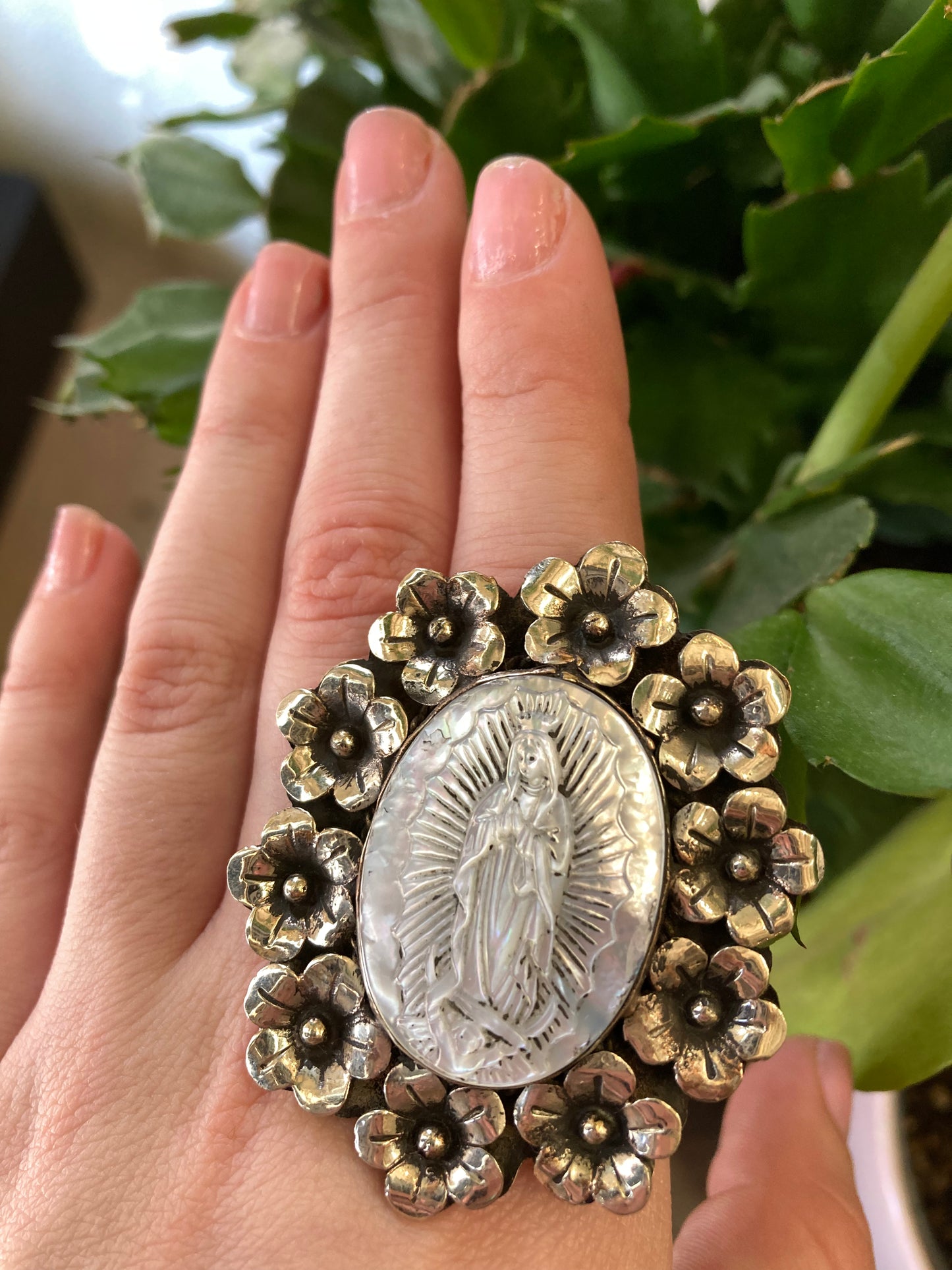 Tara Gasparian- Guadalupe Flower RIng- Silver