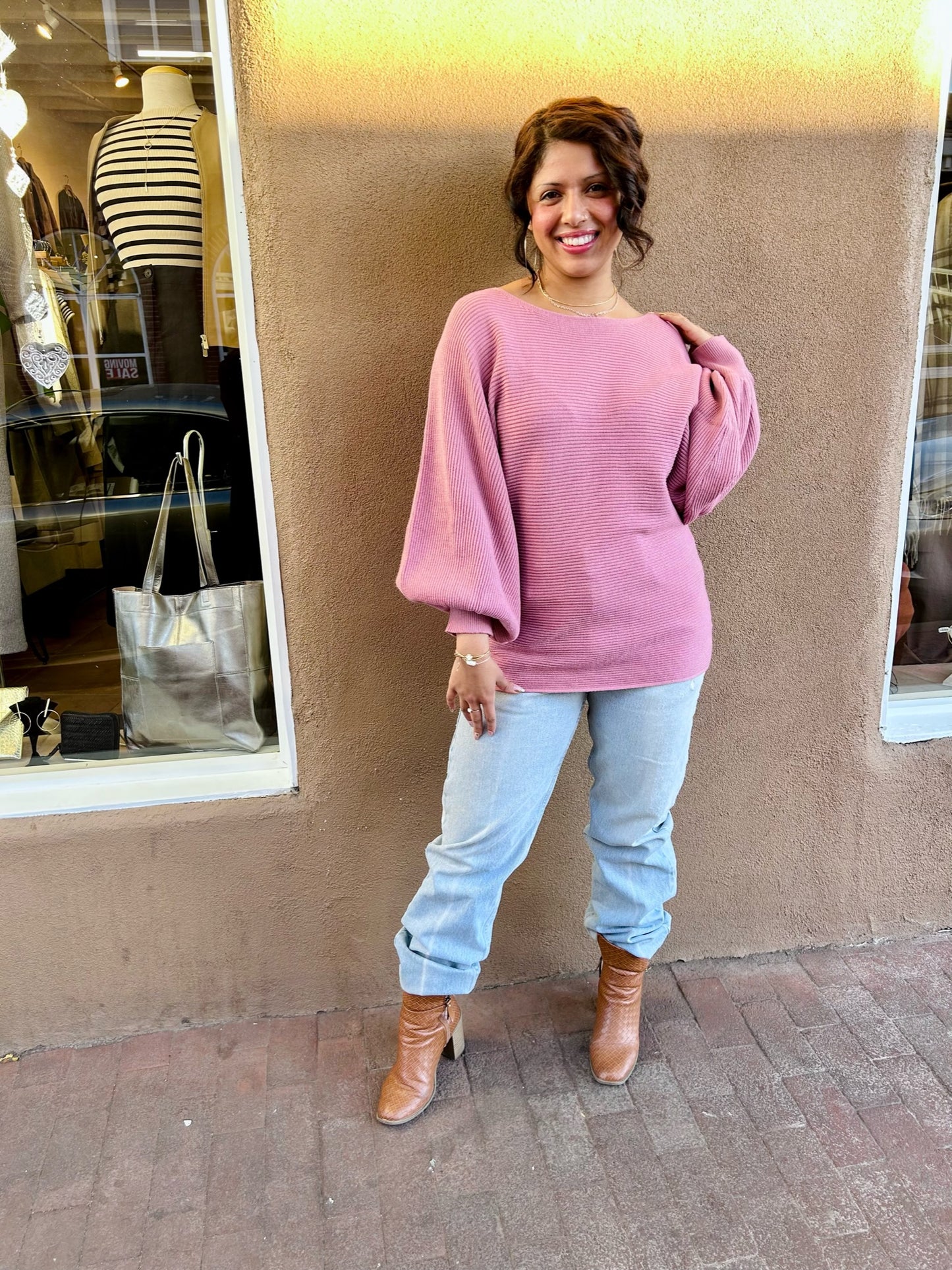 Made in Italy-Balloon Sleeve Sweater