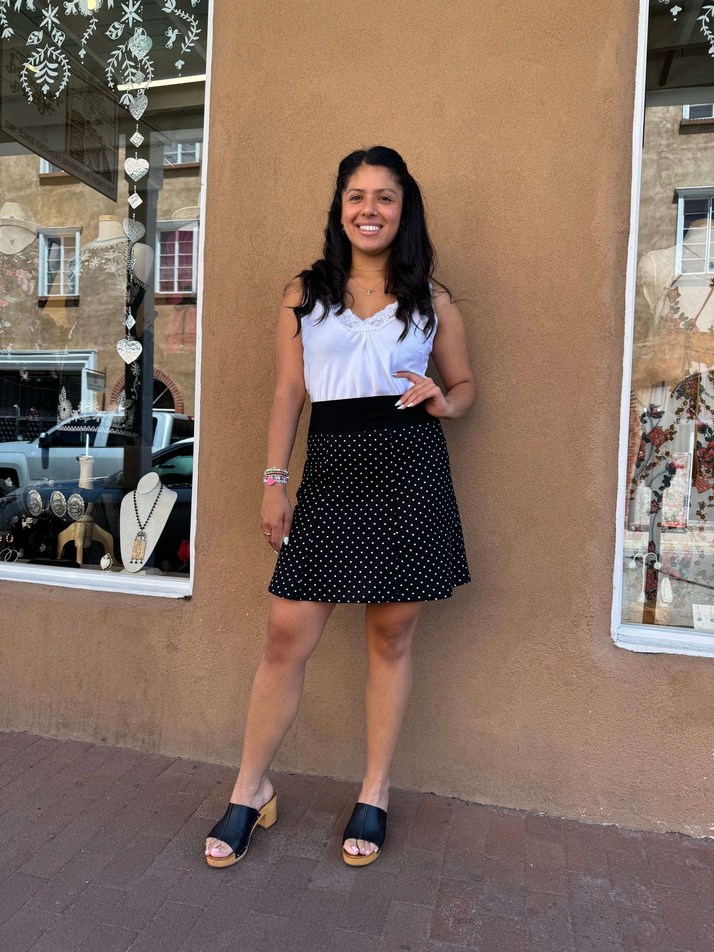 Bucko | Chelsey Skirt | Black White Dot