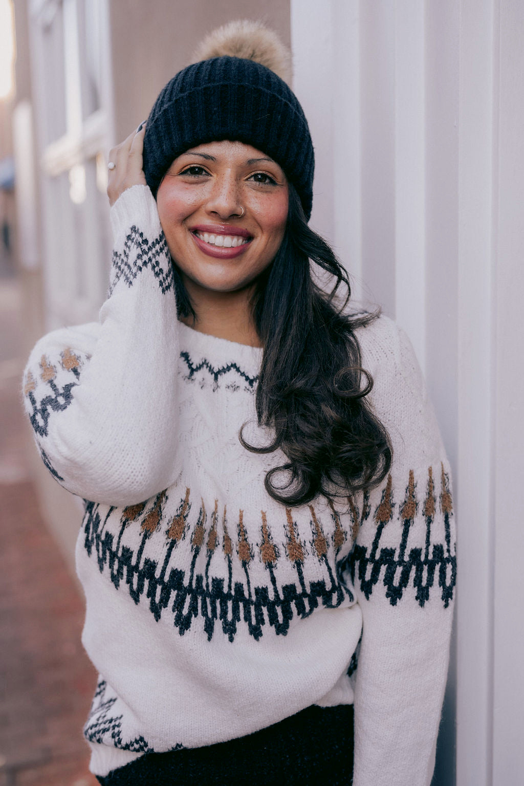 Tribal-Intarsia Sweater