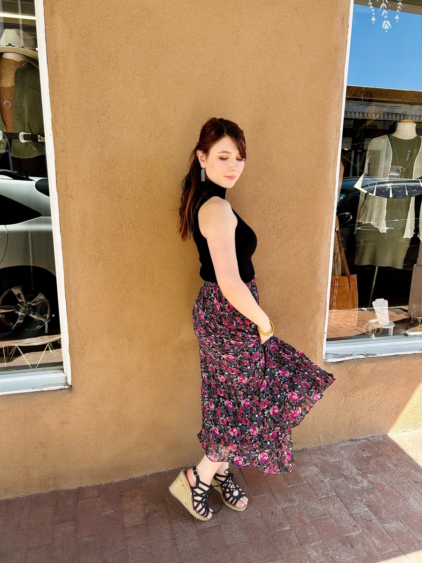 Lucy Paris-Rose Pleated Skirt
