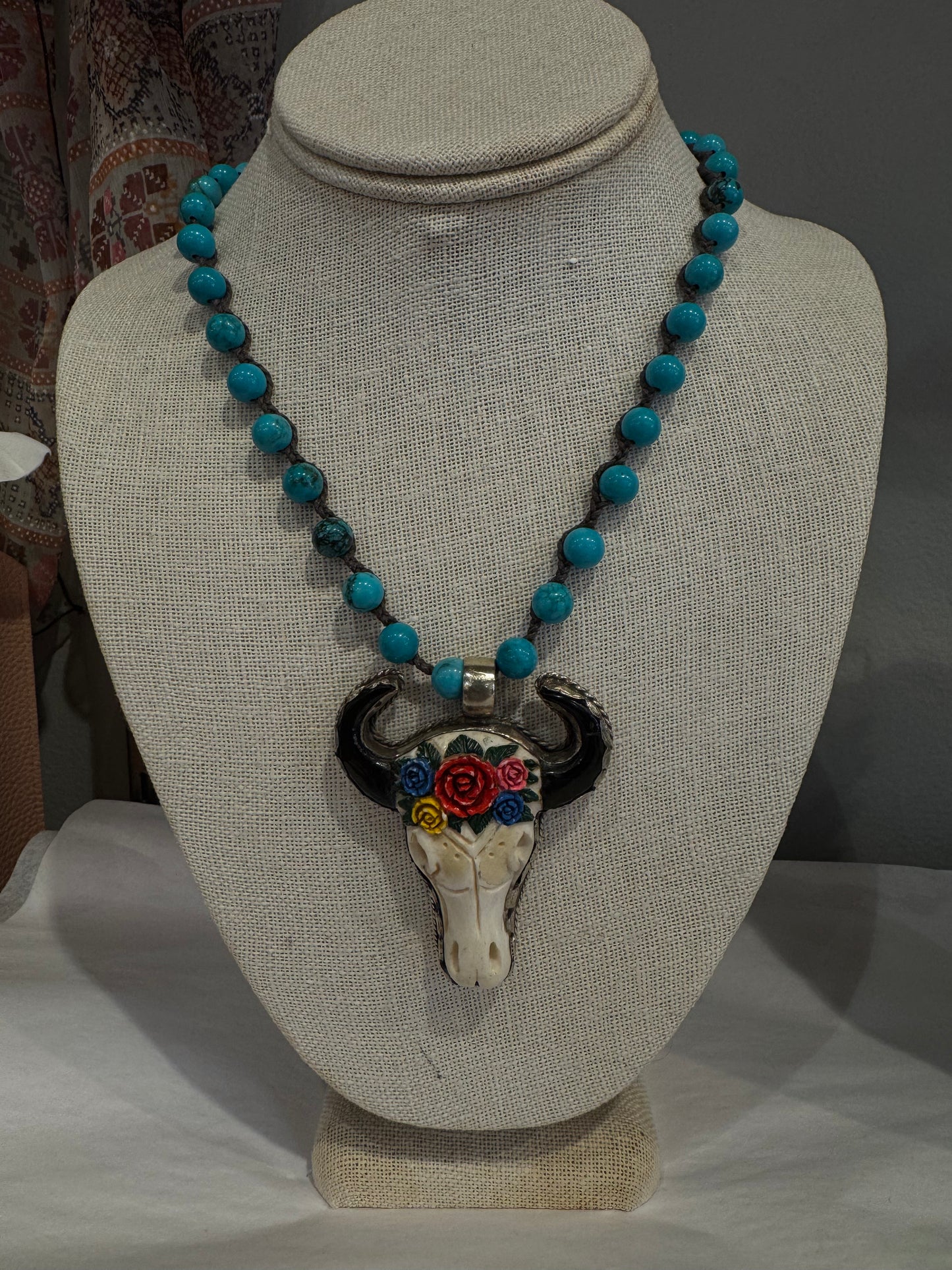 Tara Gasparian | Floral Cow Skull Necklace