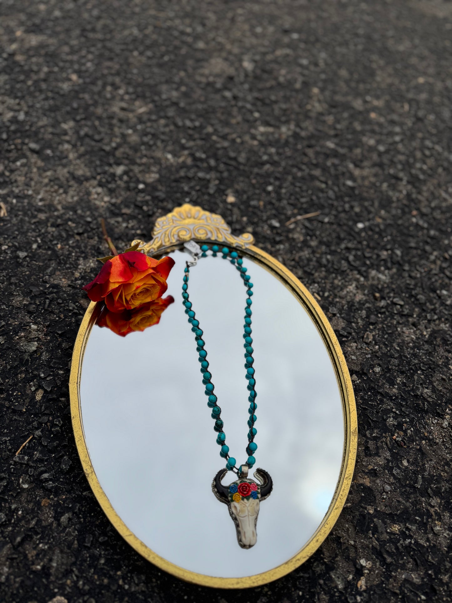 Tara Gasparian | Floral Cow Skull Necklace