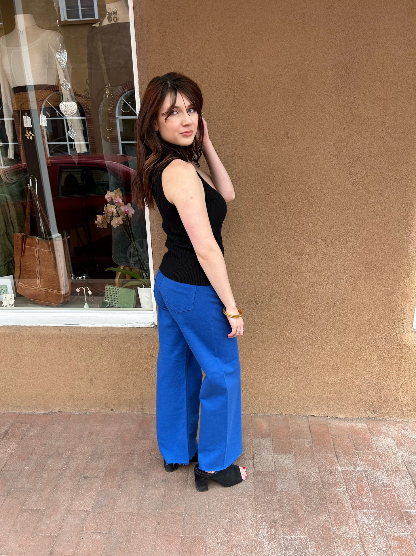 Pistola- Penny Wide Leg Crop- Cobalt