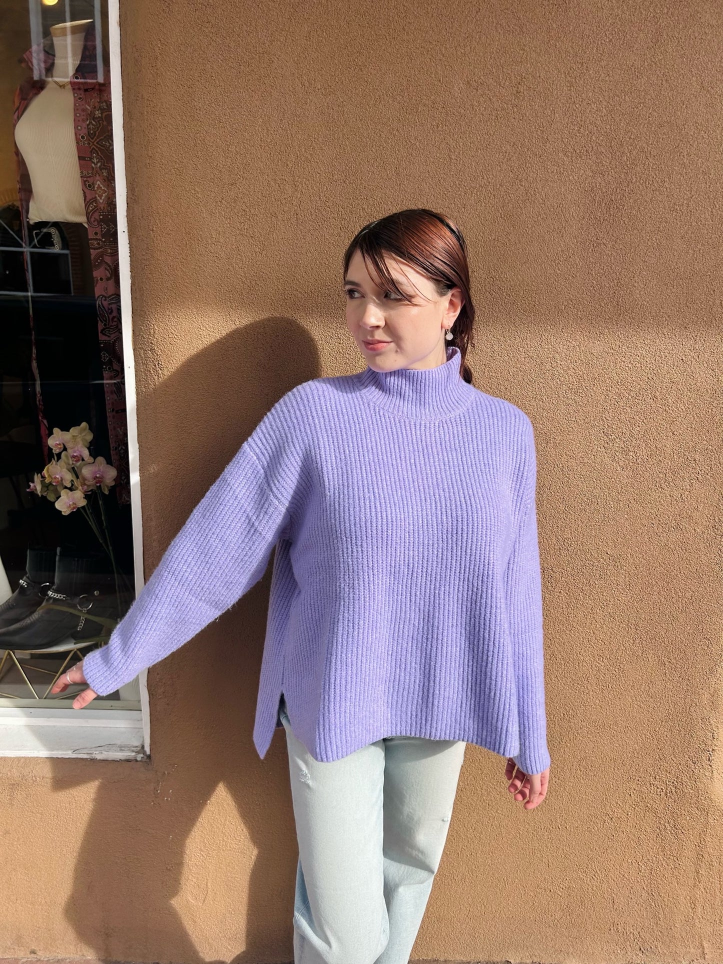 Lucy Paris- Monarch Turtleneck Sweater- Wisteria