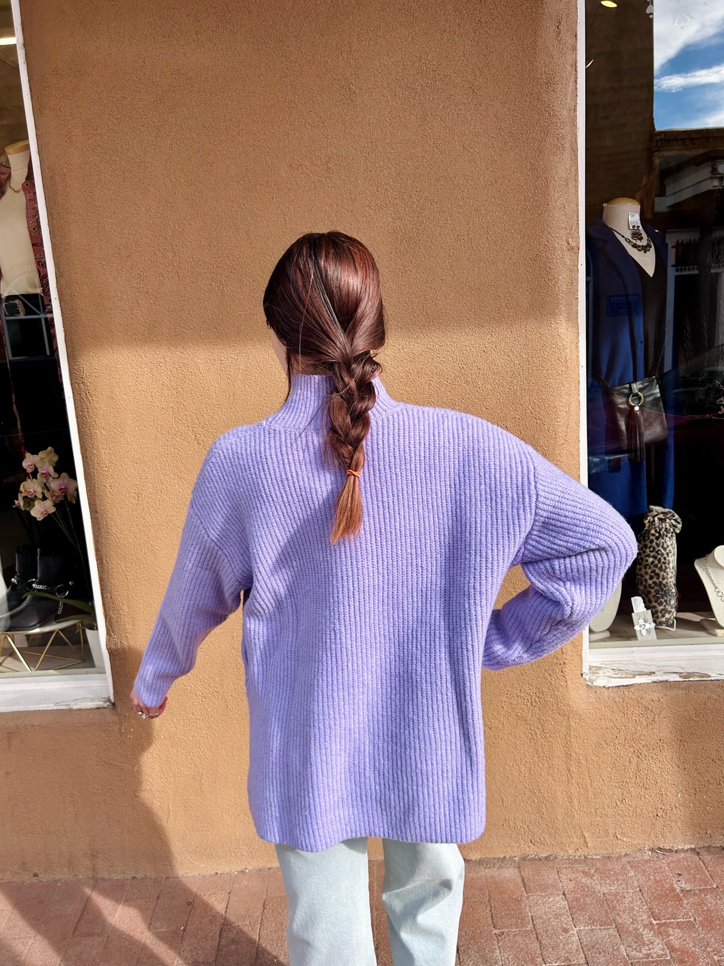 Lucy Paris- Monarch Turtleneck Sweater- Wisteria