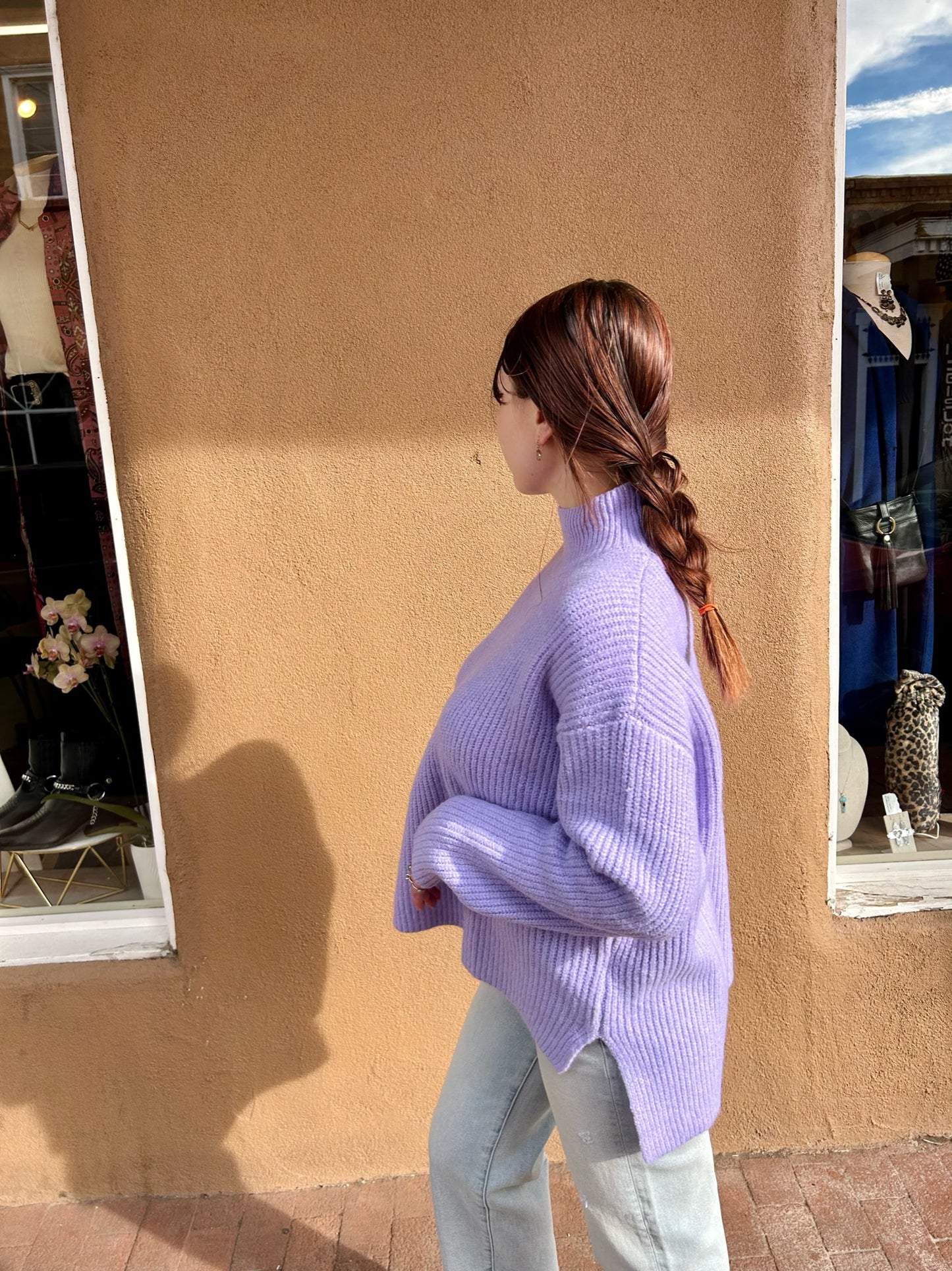 Lucy Paris- Monarch Turtleneck Sweater- Wisteria