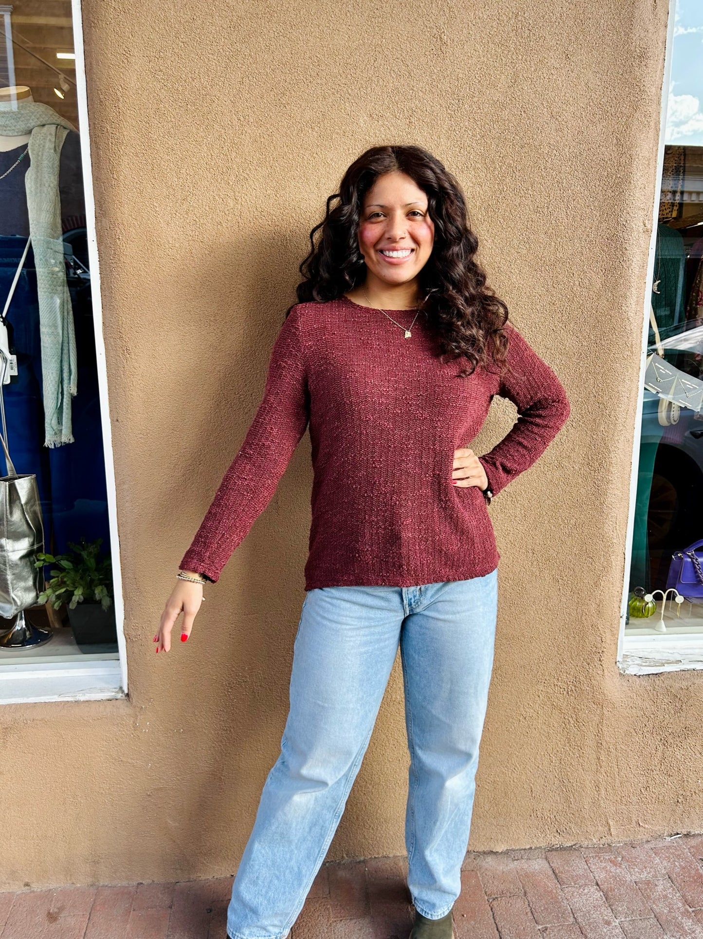 Cutloose- 3/4 Sleeve Boatneck Top
