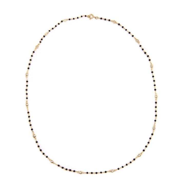 Athena | Beaded Bezel Necklace