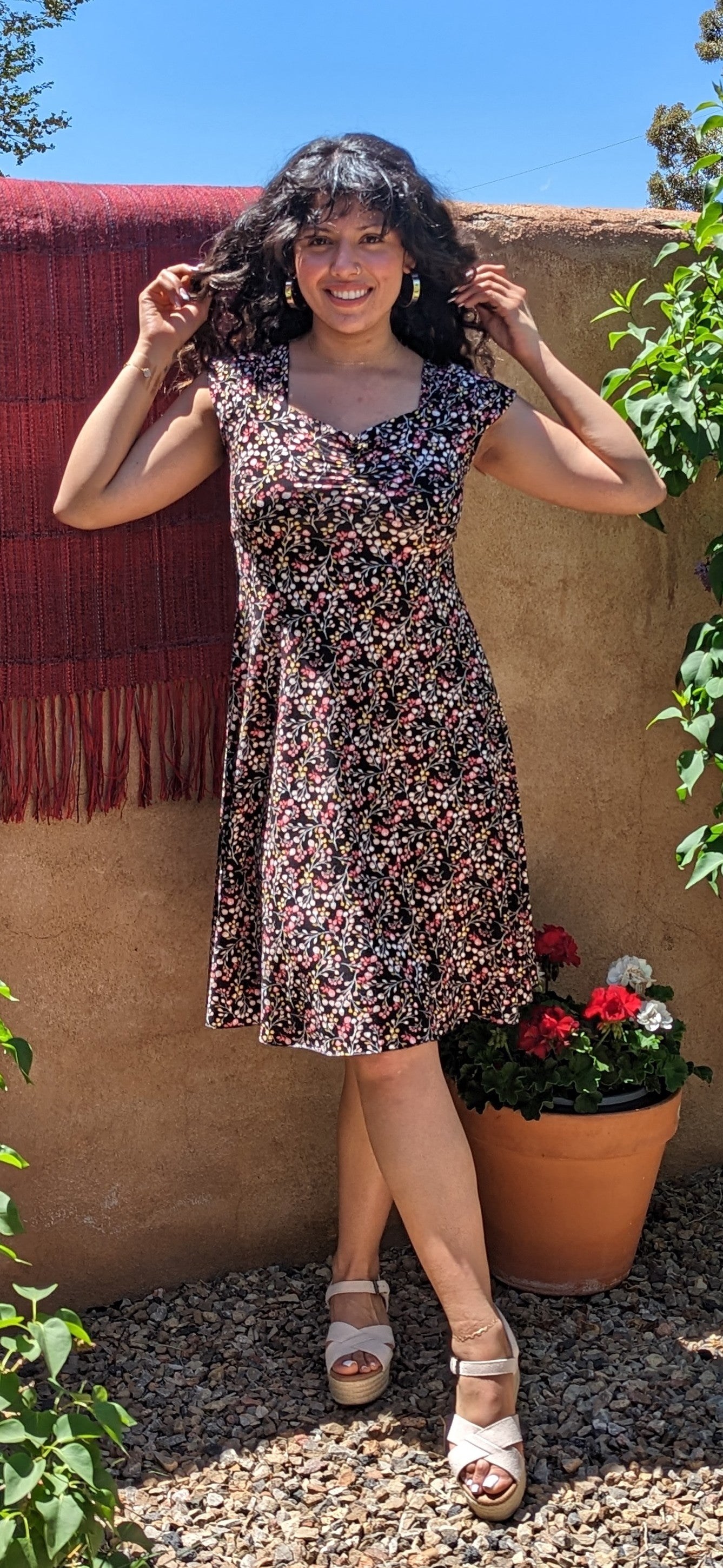 Bucko- Ava Dress- Small Black Floral