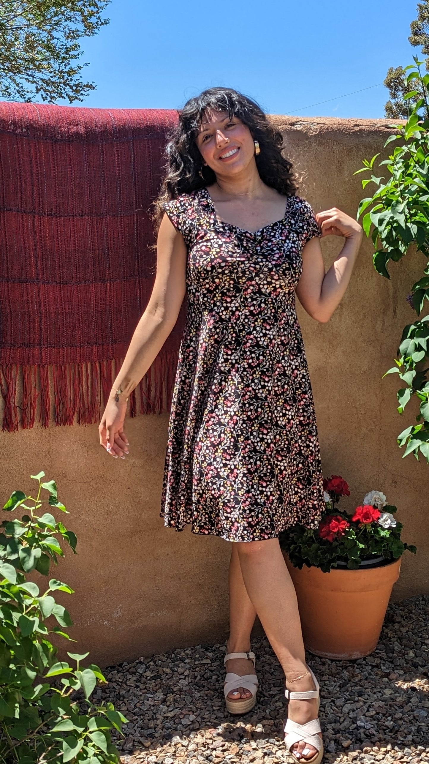 Bucko- Ava Dress- Small Black Floral