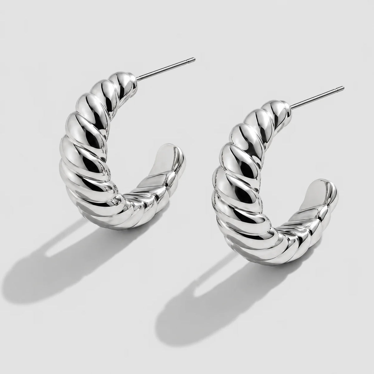 Bizou | Textured Hoop Earrings