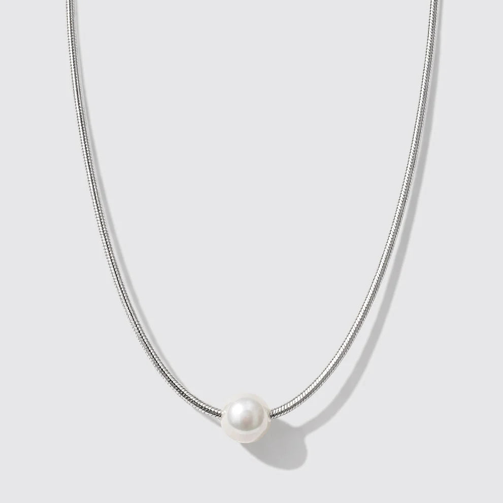 Bizou | Snake Mesh Pearl Necklace