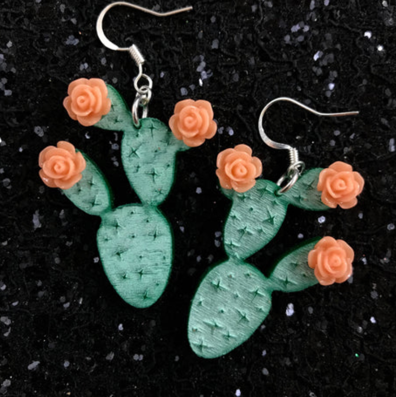 Cultura Corazon- Candy Cactus Earring- Peach