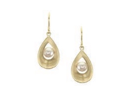 Marjorie Baer- Teardrop Earrings with Pearl