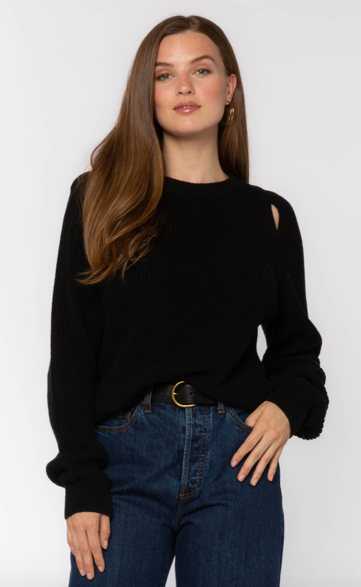 Velvet Heart- Roya Cutout Sweater- Black