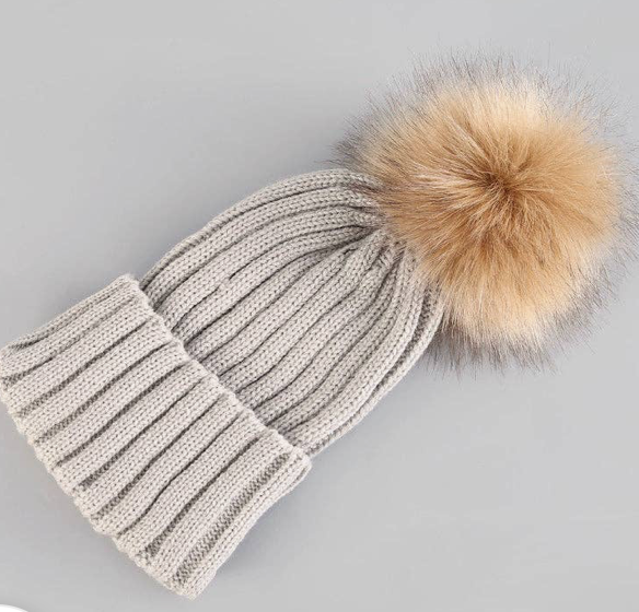 Solar Eclipse | Pom Ribbed Beanie