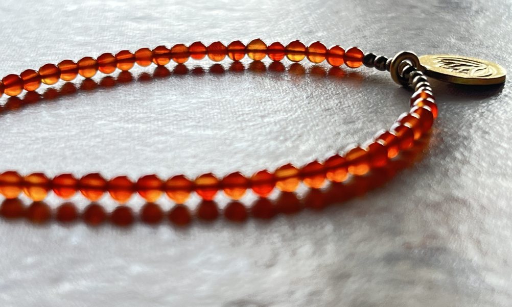 Seeds + Stones | Carnelian Gold Lotus Pendant