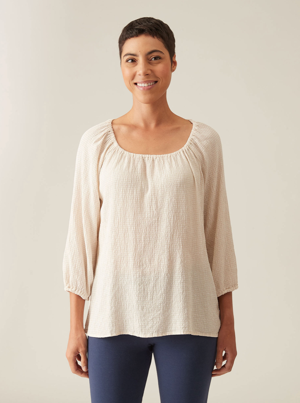 Cutloose | Crinkle Check Blouse