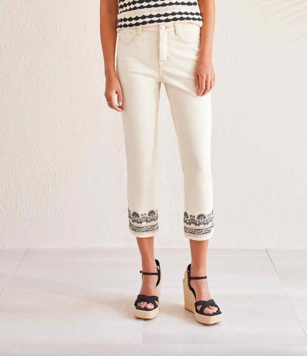 Tribal - Audrey Crop Embroidery Pants