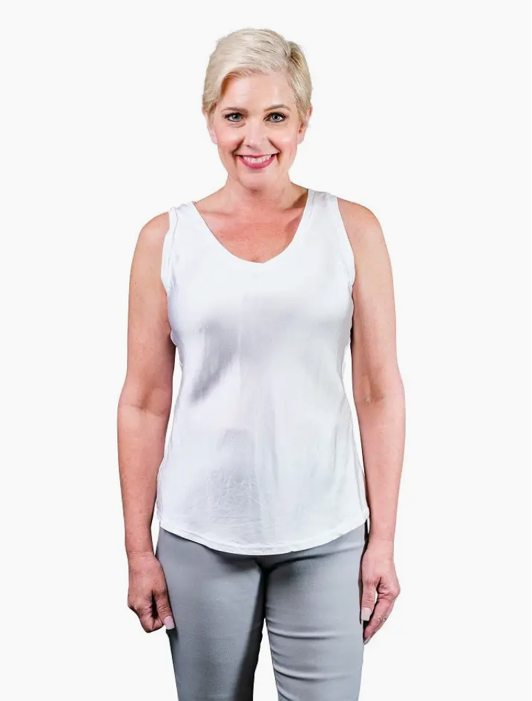Tees By Tina- Alessandra Raw Edge Silk Tank