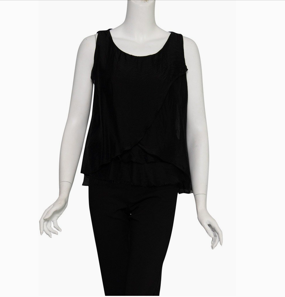 Tees By Tina- Alessandra Raw Edge Silk Tank