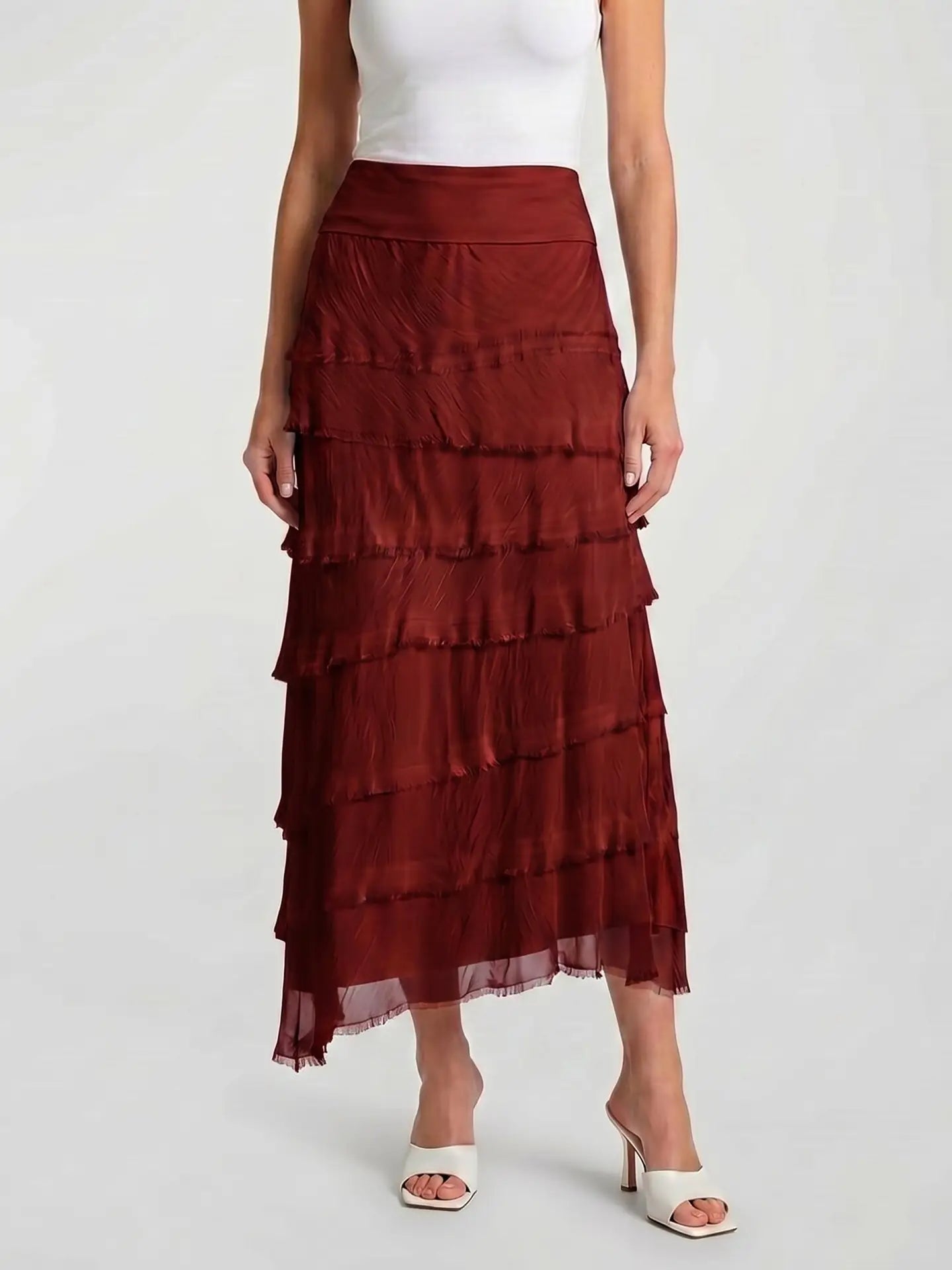 TINA | Elisa Silk Ruffle Skirt | OS