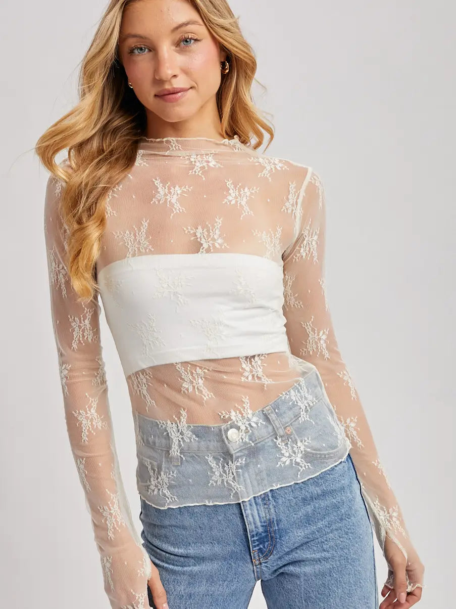 Bluivy | Floral Lace Layering Top