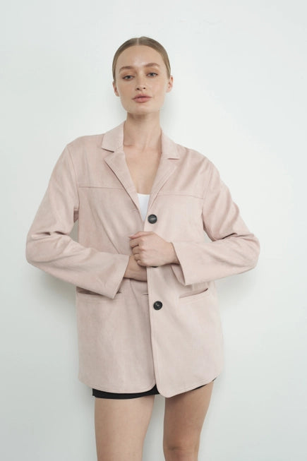 Aaron & Amber | Faux Suede Blazer