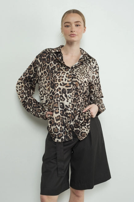 Aaron & Amber | Satin Button Down Shirt