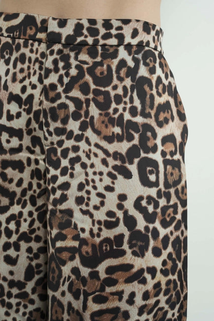 Aaron & Amber | Satin Animal Print Pants
