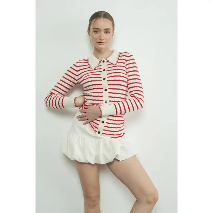 Aaron & Amber | Stripe Cardigan