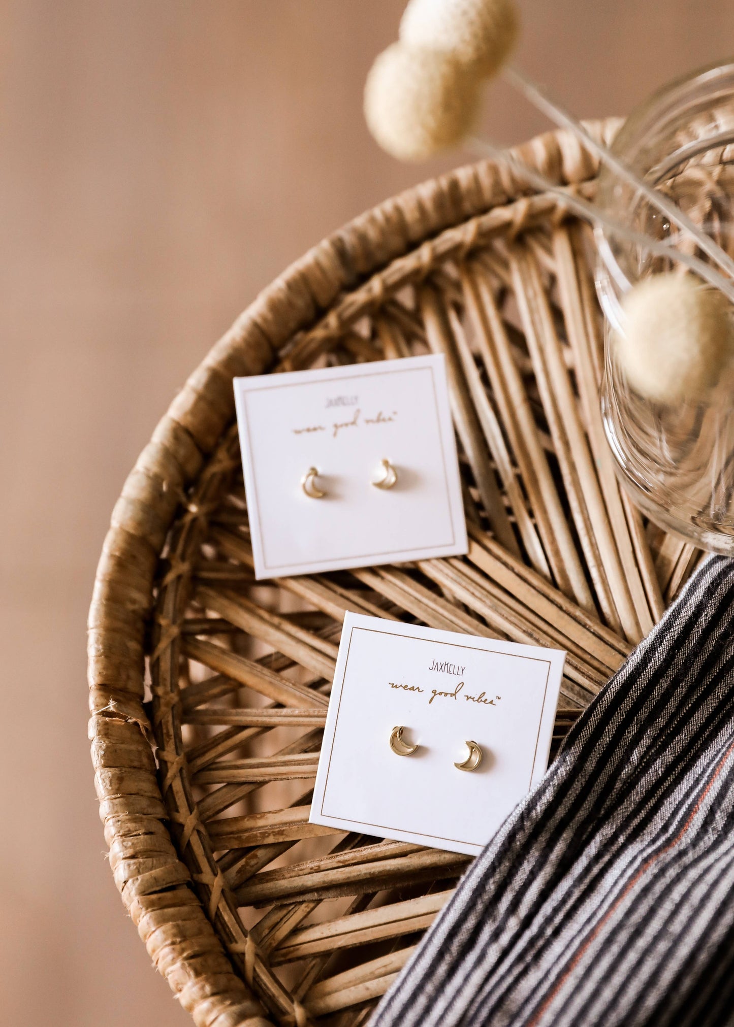 JaxKelly | Minimalist Moon Gold Earrings