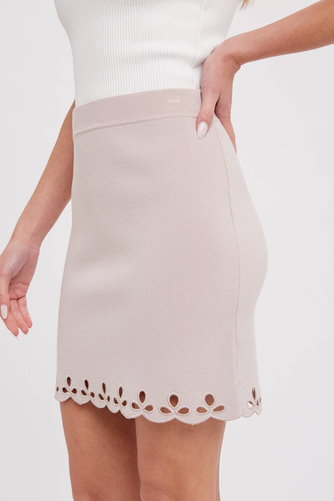 Bluivy | Openwork Embroidery Skirt