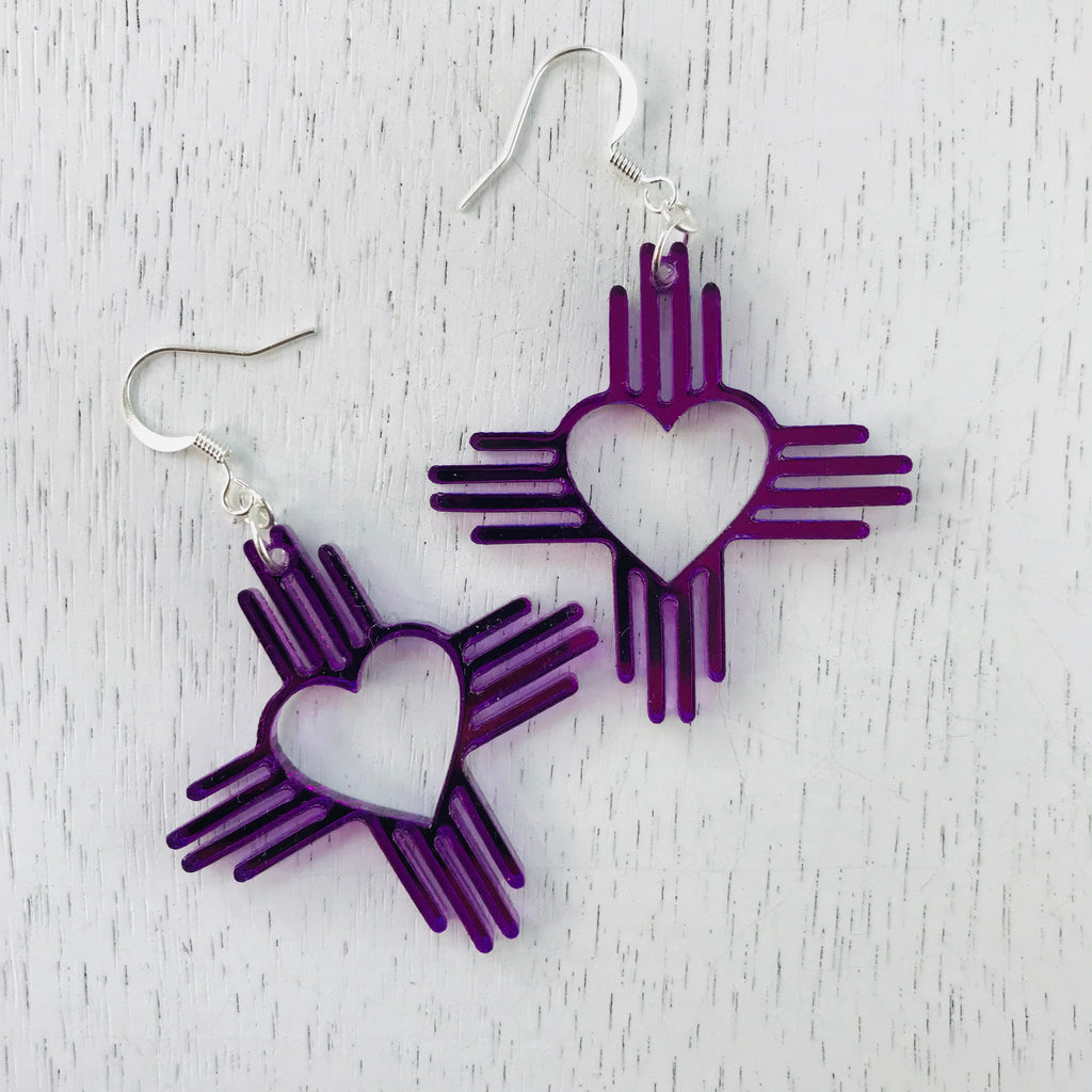 Cultura Corazon- 1.5" Zia Heart- Purple